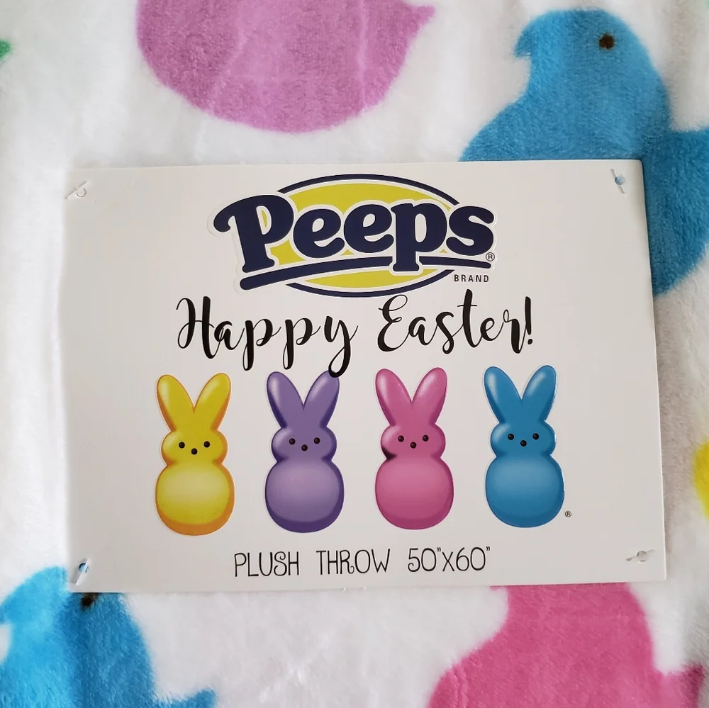 Peeps Easter Chicks Plush Throw Blanket 50x60 NWT